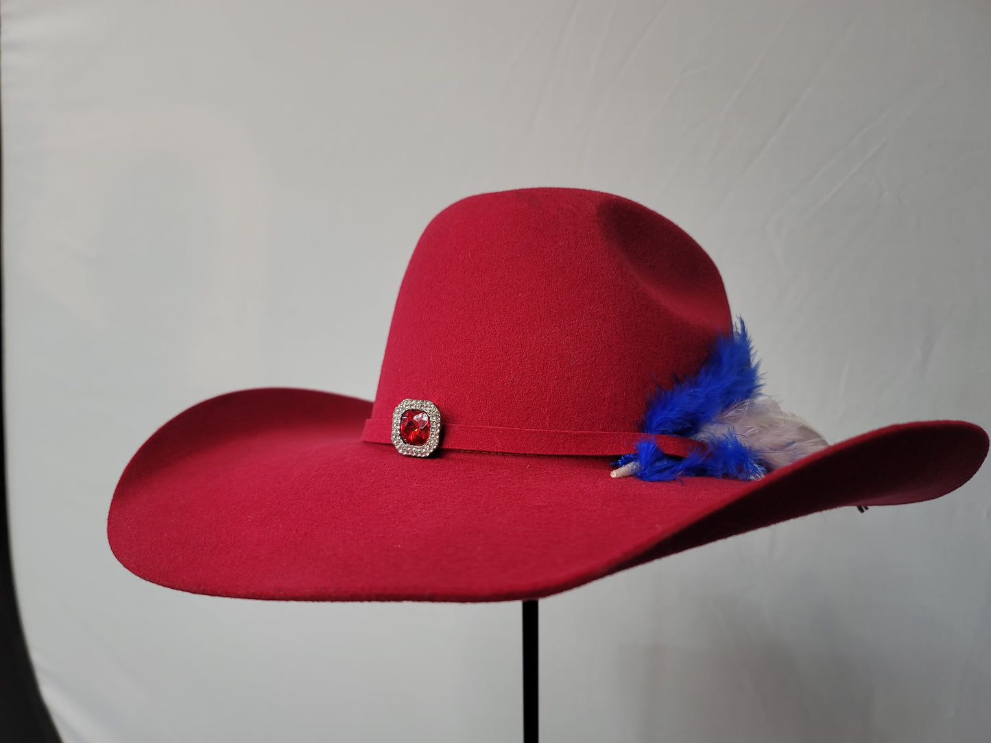 Custom Red WGQ Wool Cashmere Bull Rider