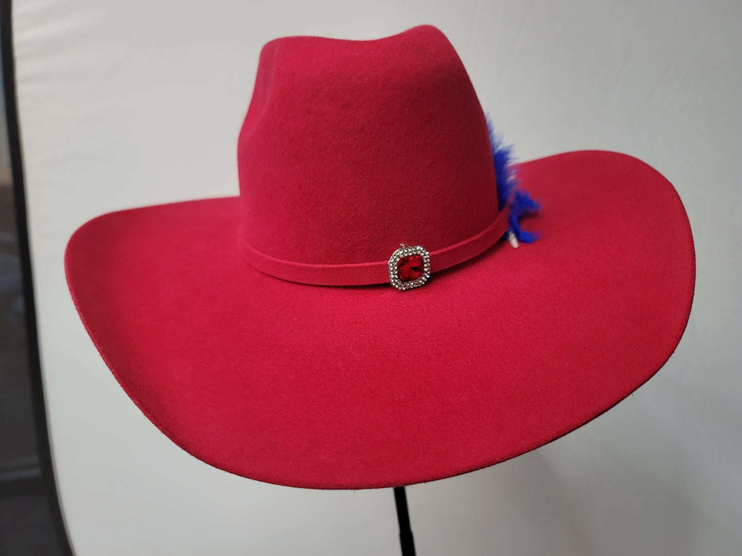 Custom Red WGQ Wool Cashmere Bull Rider