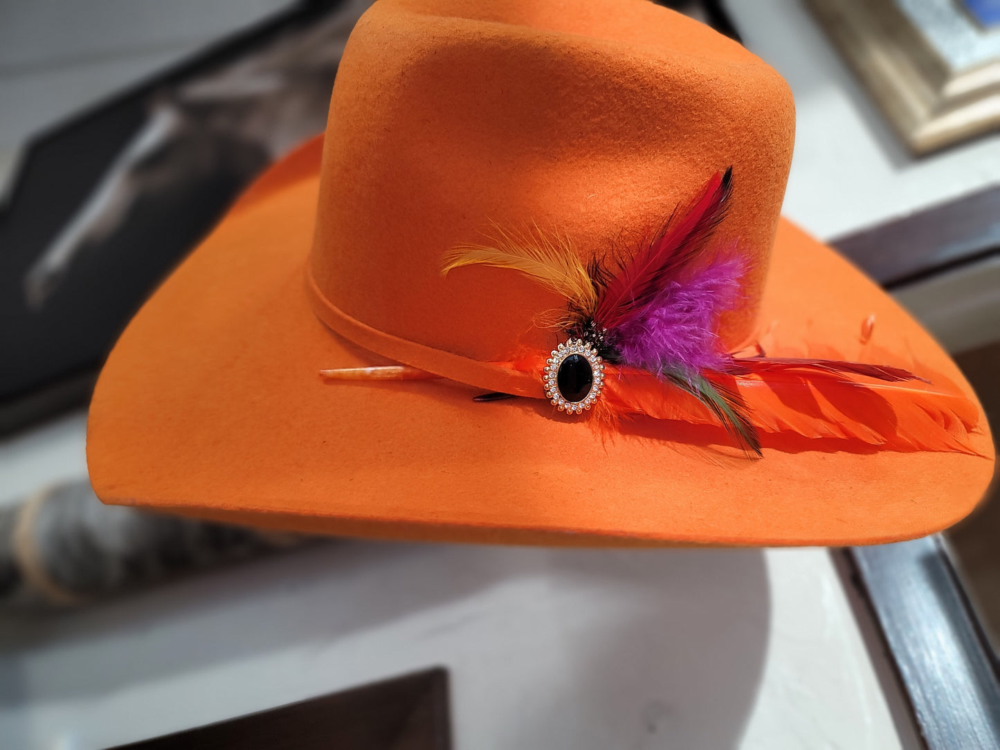 Western GQ Orange 5X Cashmere Bull Riders