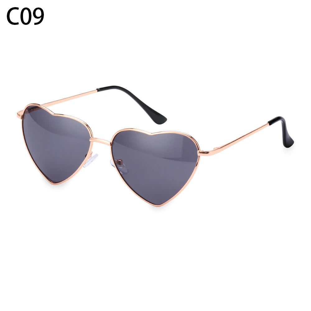 Western GQ Fashion Retro Heart Shaped  Sunglasses UV 400 Outdoor Goggles