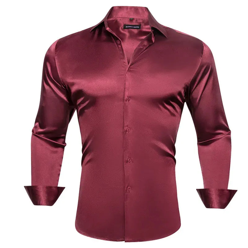 Designer Men Slim Fit Silk Shirts