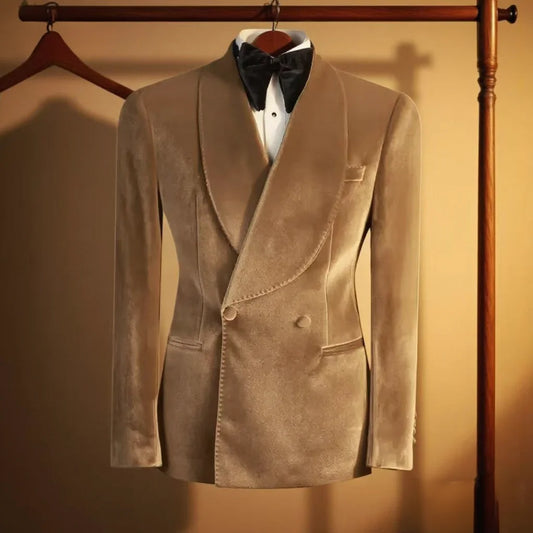 Western GQ Luxury Velvet Double Breasted Jacket