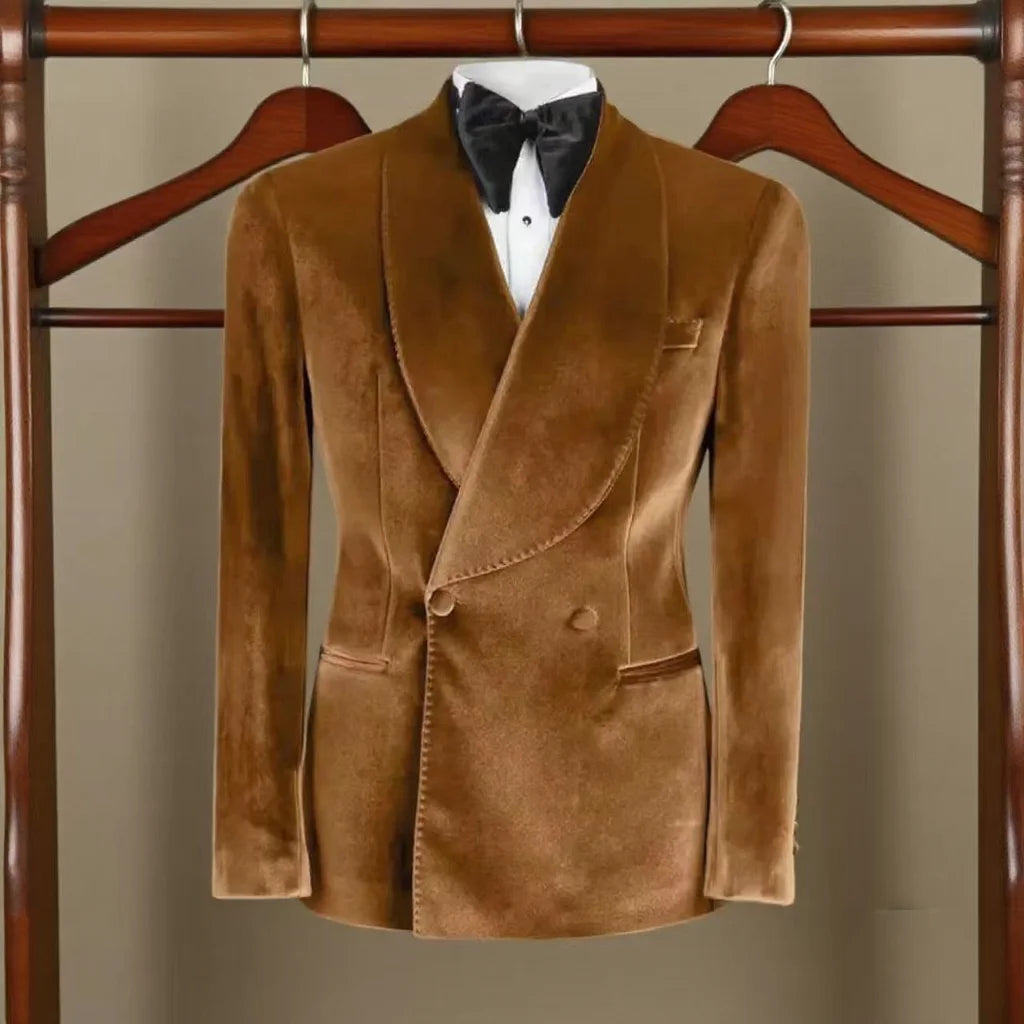Western GQ Luxury Velvet Double Breasted Jacket