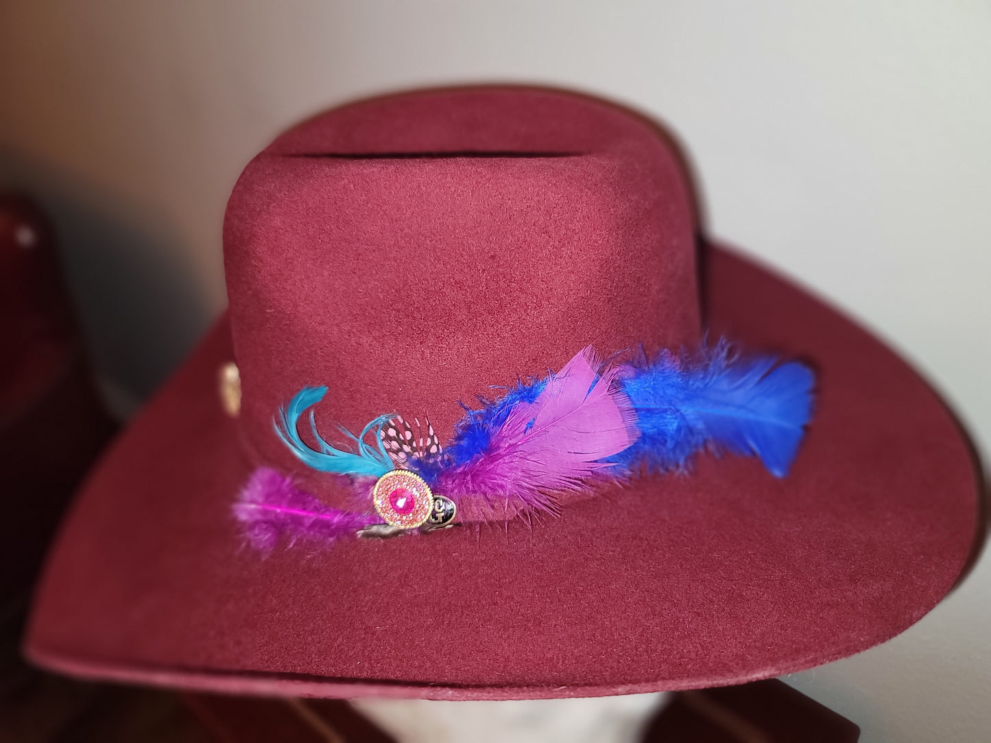Custom Burgundy WGQ 5X Cashmere Bull Rider